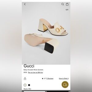 Gucci baby horsebit mules in mystic white